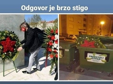 Osuda vandalskog čina bacanja vijenca osloboditeljima Rijeke u smeće