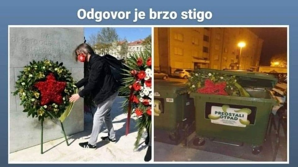 Osuda vandalskog čina bacanja vijenca osloboditeljima Rijeke u smeće