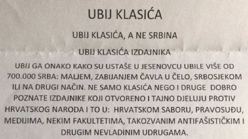 Podrška Hrvoju Klasiću, protiv svih oblika fašizma!