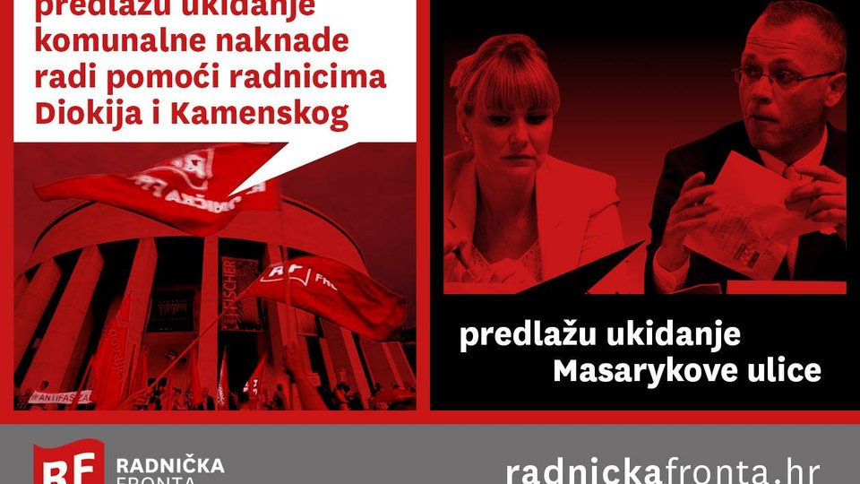 Prijedlog Radničke fronte o promjeni Odluke o komunalnoj naknadi – pomoć radnicima Diokija, Kamenskog i drugih tvrtki u stečaju