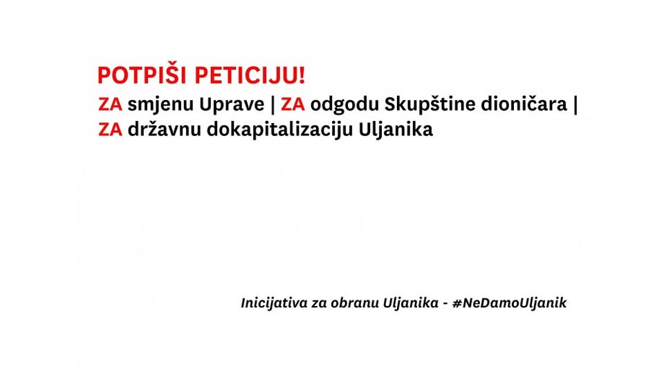 Peticija: Ne damo Uljanik - ZA državnu dokapitalizaciju Uljanika, ZA smjenu Uprave, ZA odgodu Skupštine dioničara