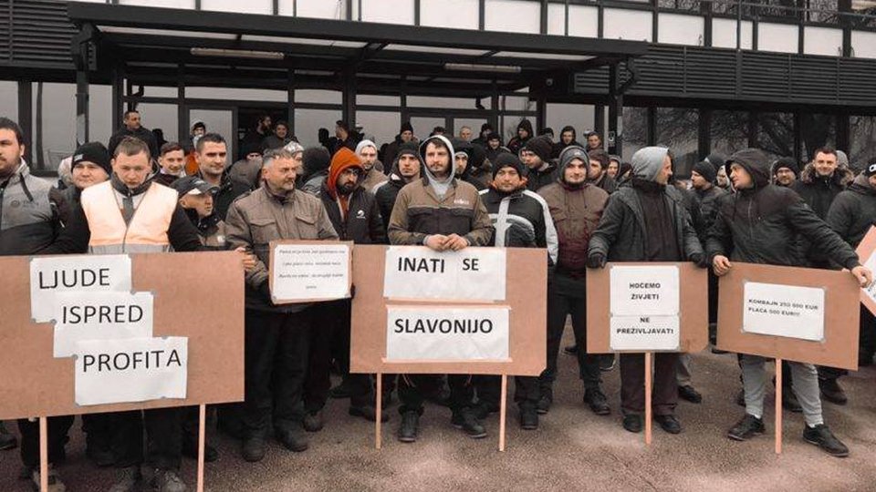 Štrajk radnika SDF Žetelice u Županji